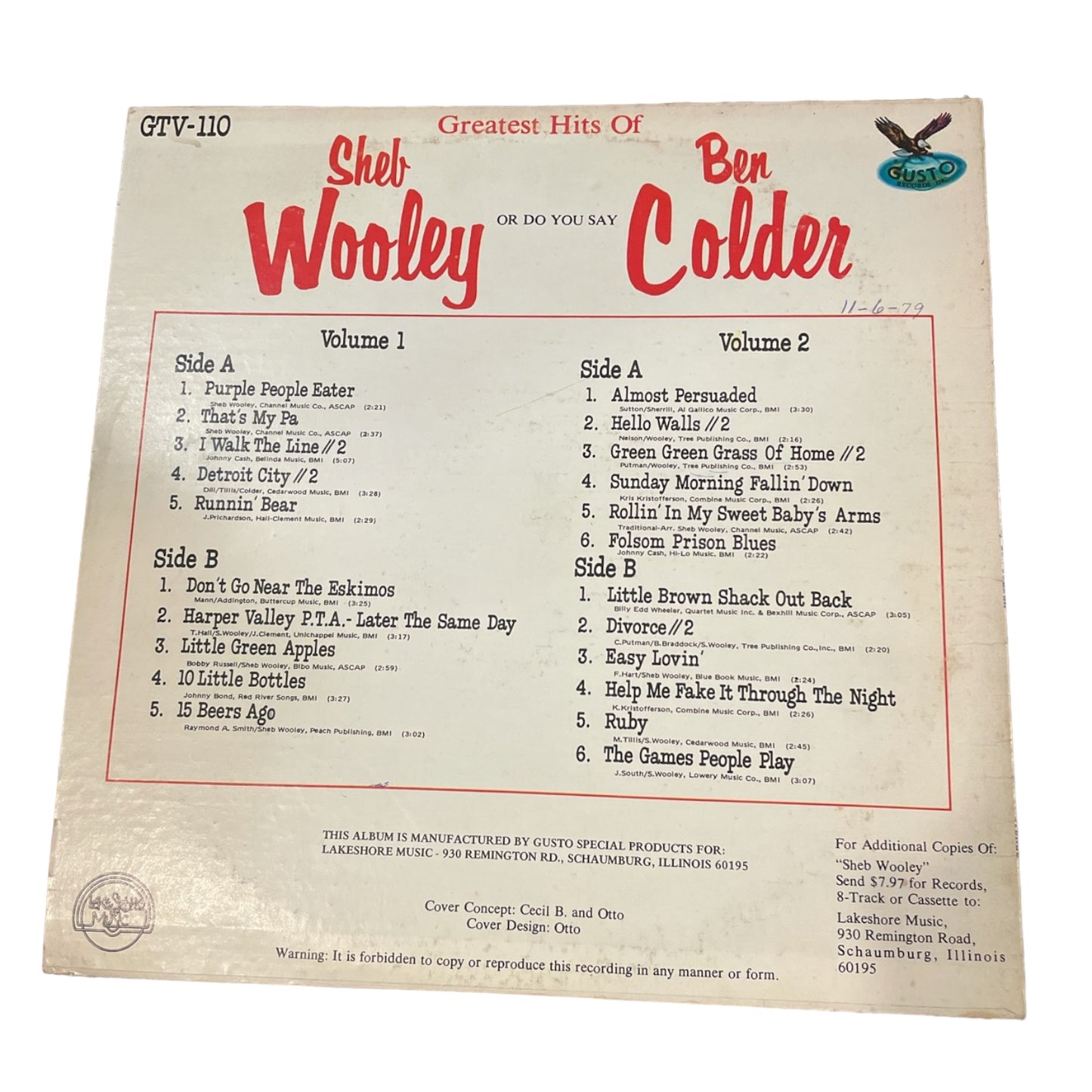 The greatest hits of Sheb Wooley & Ben Colder